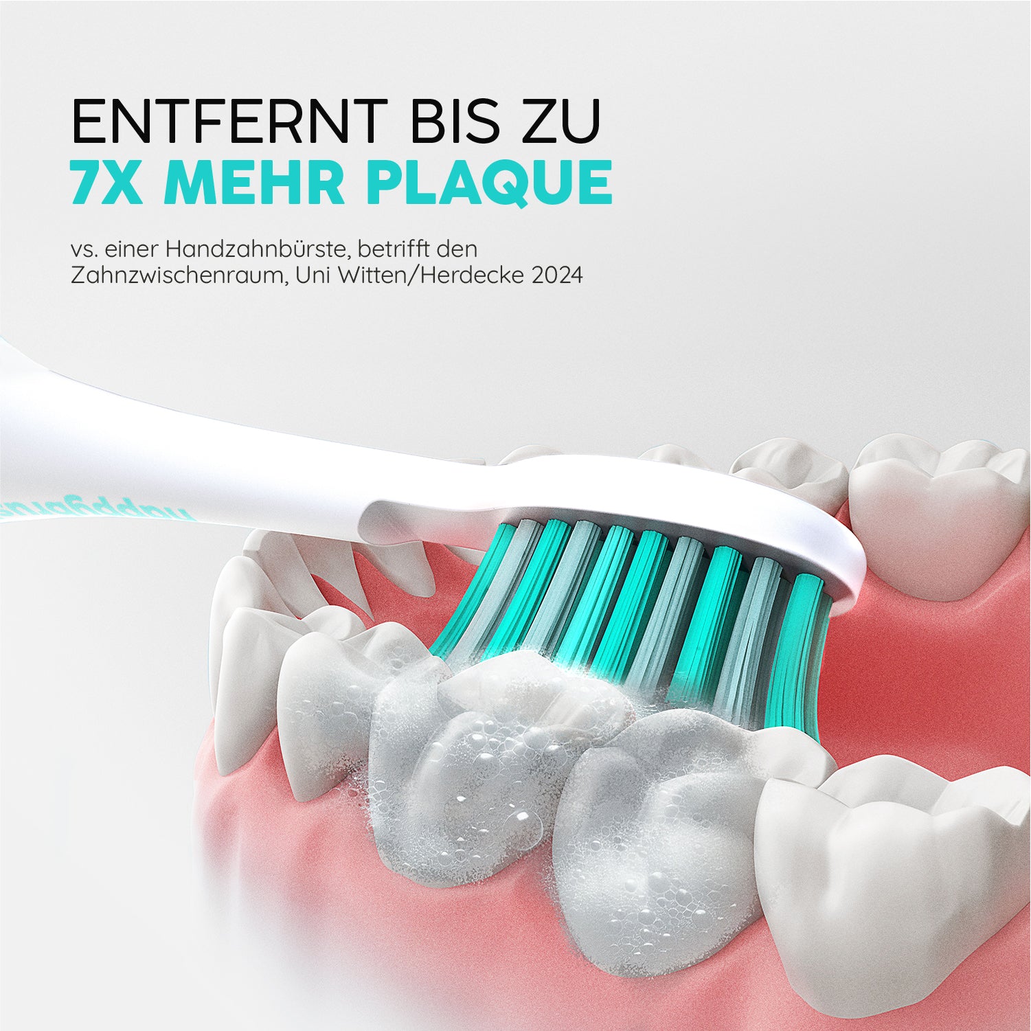 Entfernt bis zu 7x mehr Plaque vs. einer Handzahnbürste