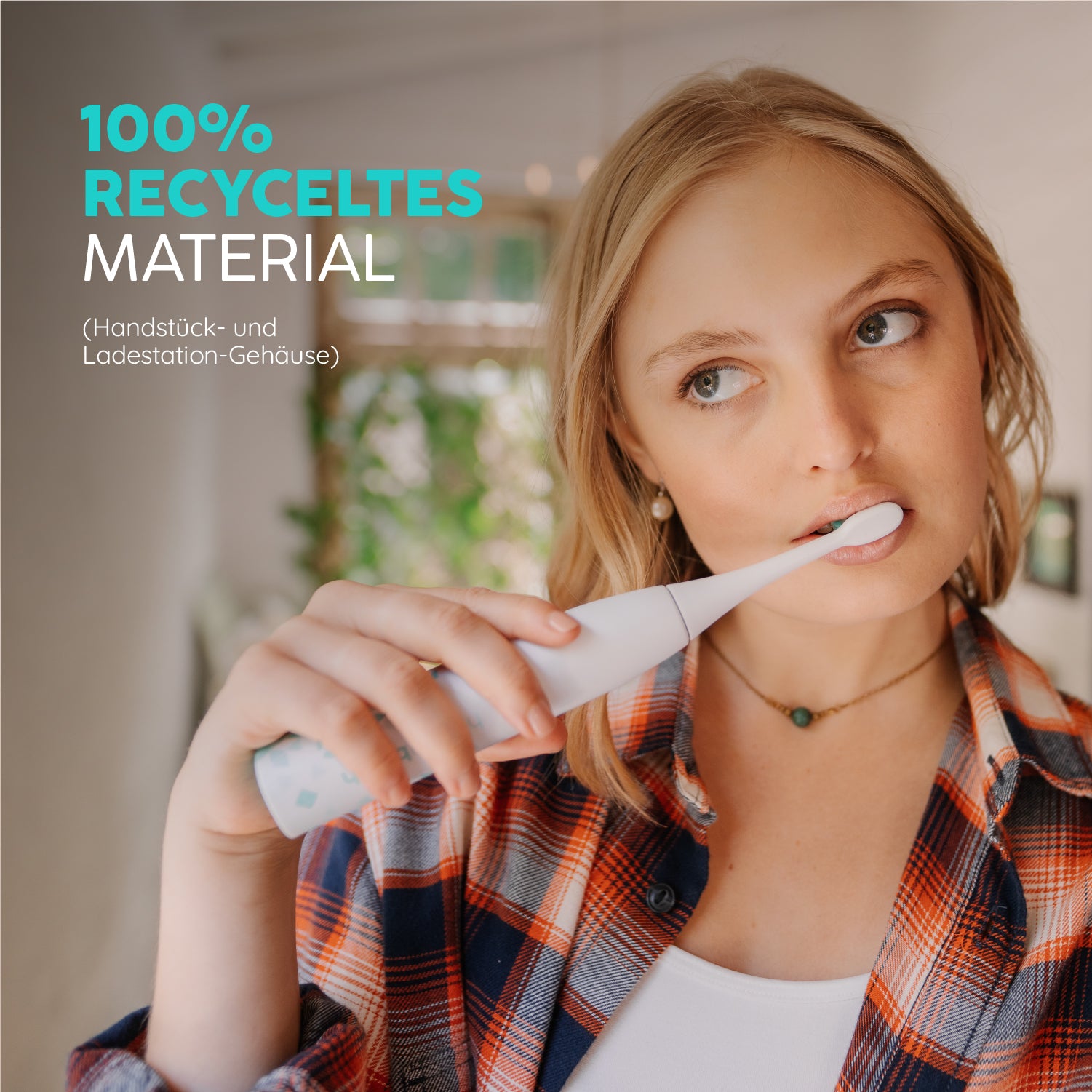 Handstück- und Ladestation-Gehäuse besteht auf 100% recyceltem Material