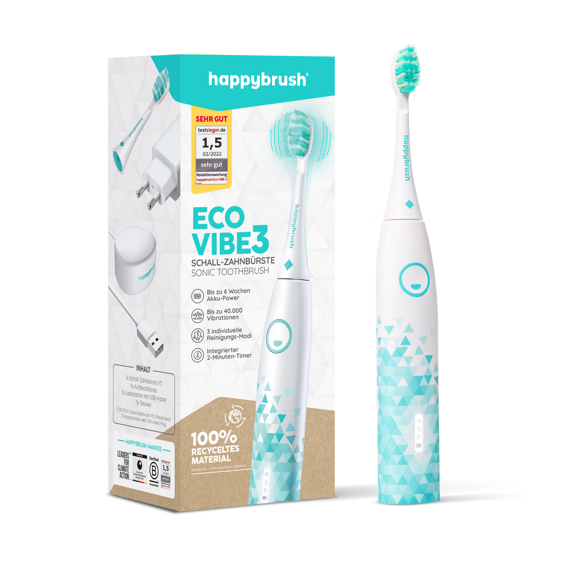 Schallzahnbürste Eco Vibe 3 | Set S