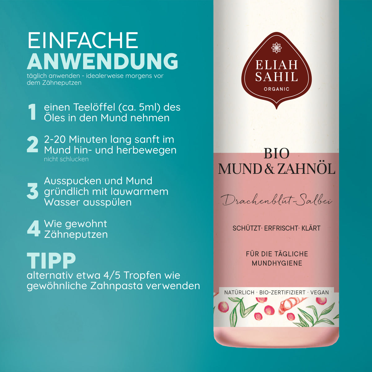 Bio Zahnöl | Drachenblut Salbei by Eliah Sahil