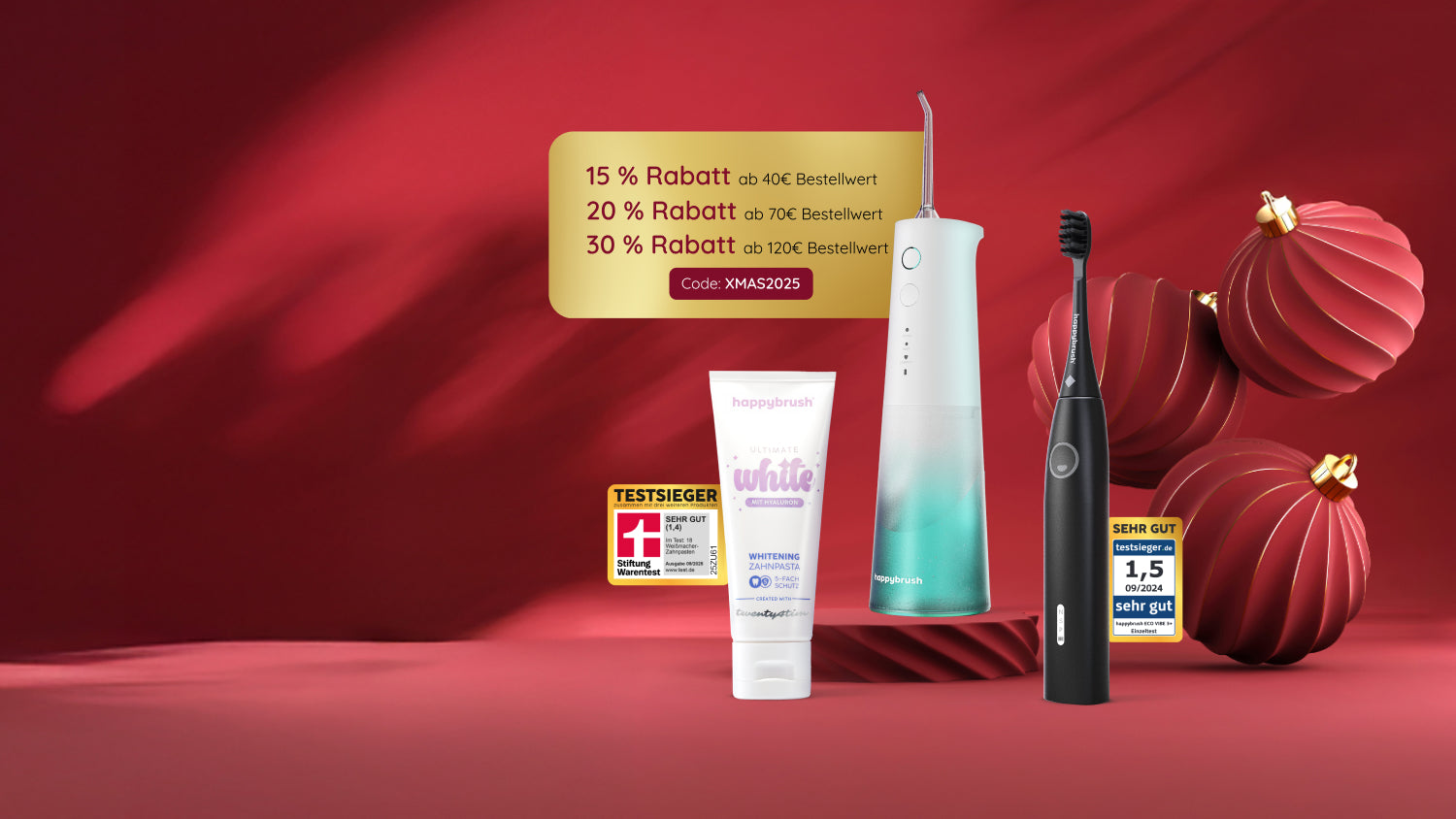 happybrush geschenkideen, V3 Schallzahnbürsten, 15% Rabatt