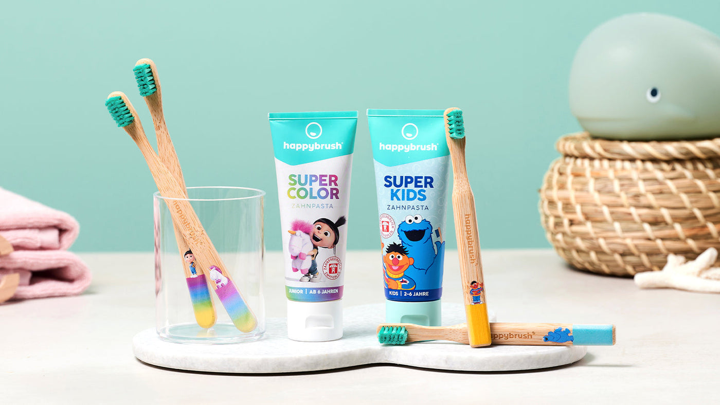 Super color bambuszahnbürsten, Supercolor zahnpasta, superkids zahnpasta, sesamstrasse bambuszahnbürsten