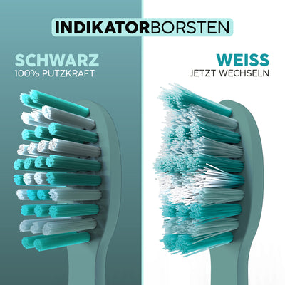 Lächelnder Wechselindikator der happybrush Aufsteckbürste Eco Vibe 3+ in Forest