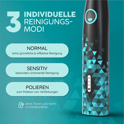 3 individuelle Reinigungs-Modi: Normal, Sensitive, Polieren