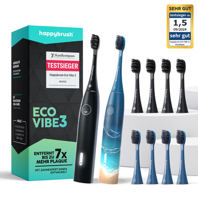 Partner-Vorteilsset mit Eco Vibe 3 Ocean und Allblack und extra Aufsteckbürsten