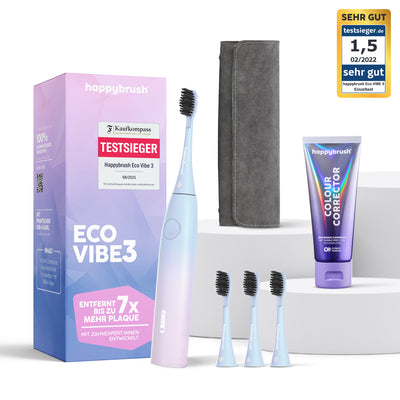 Eco Vibe 3 Sunrise Vorteilsset mit Aufsteckbürsten, Travel Case und Colour Corrector