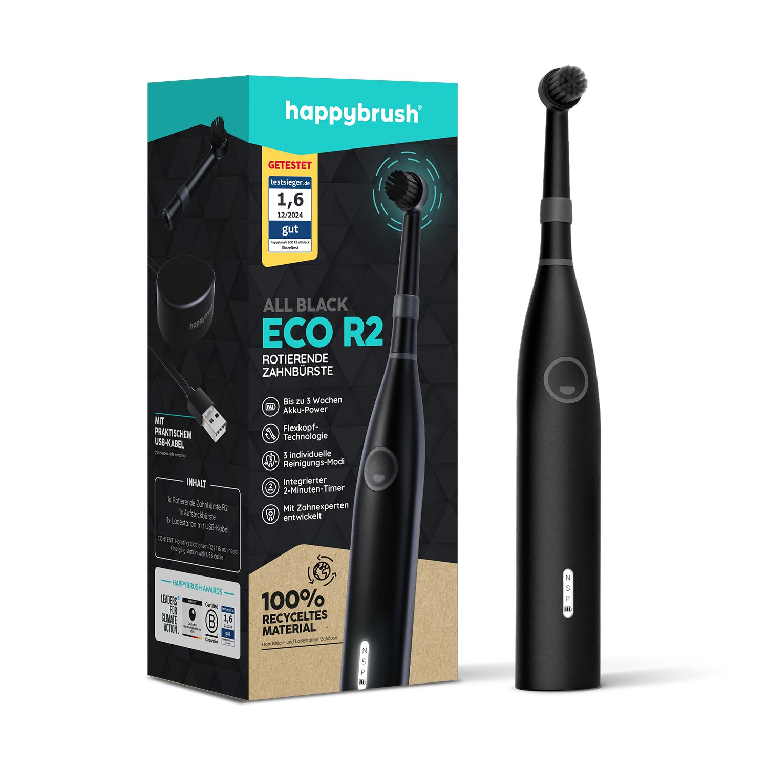 Eco R2 Zahnbürste | Allblack