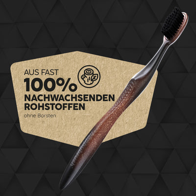 Aus fast 100% nachwachsenden Rohstoffen (ohne Borsten)
