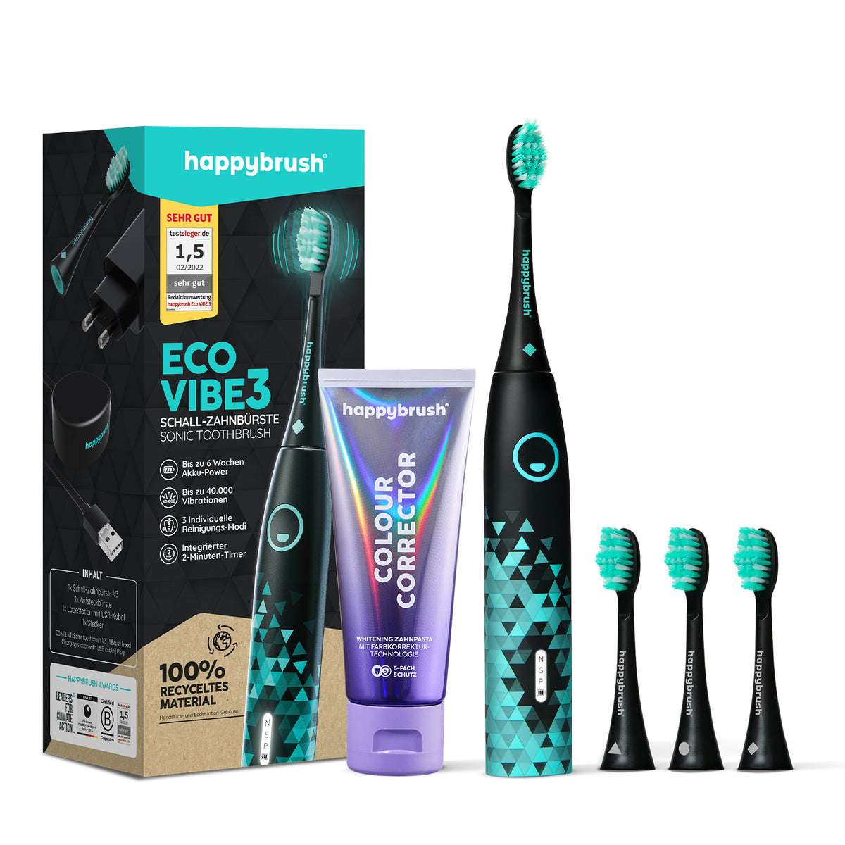 Eco Vibe 3 Whitening-Set | Black-Mint